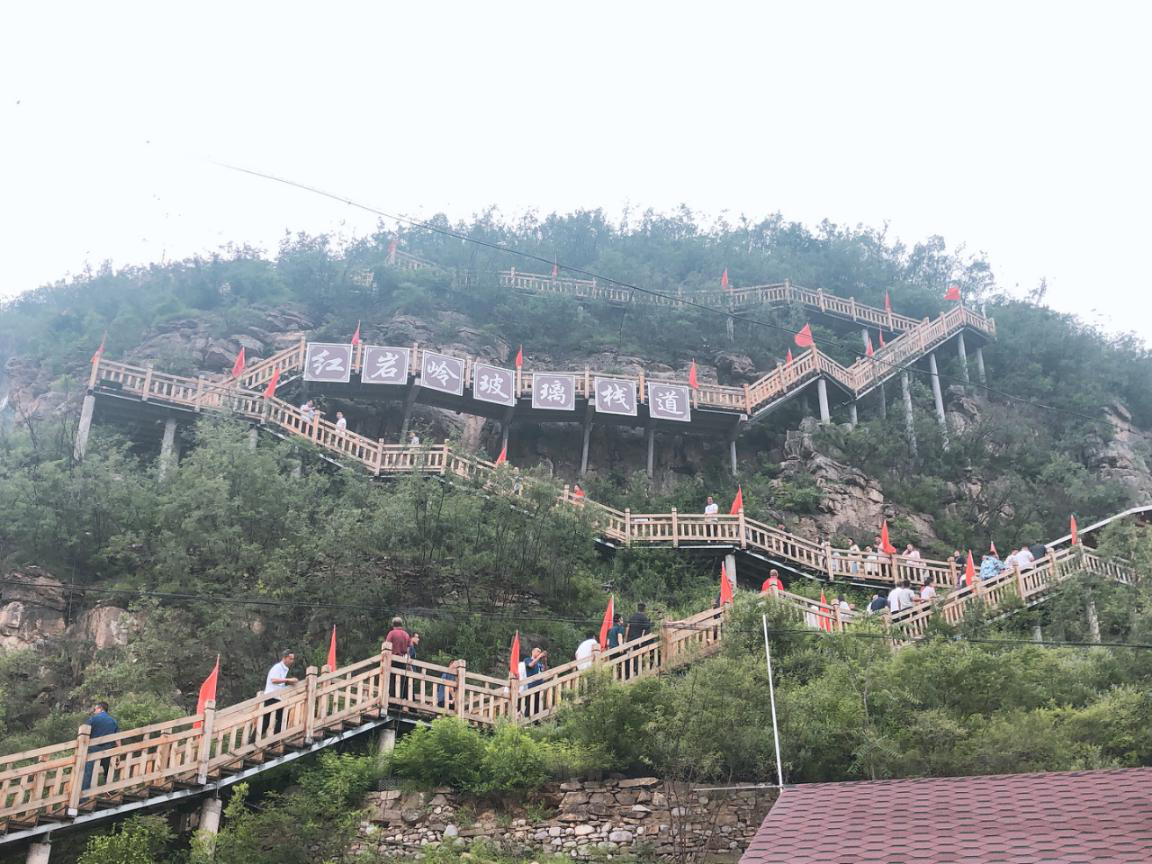 全省旅游扶贫示范村干部培训班一行赴平定红岩岭景区